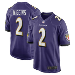 Nike Nate Wiggins Baltimore Ravens Player Game Jersey Purple