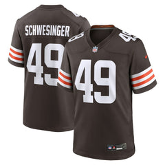 Nike Carson Schwesinger Cleveland Browns 2025 NFL Draft Game Jersey Brown