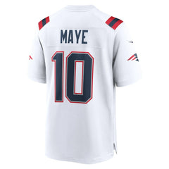 Nike Drake Maye New England Patriots Player Game Jersey White