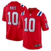 Nike Drake Maye New England Patriots Player Game Jersey Red