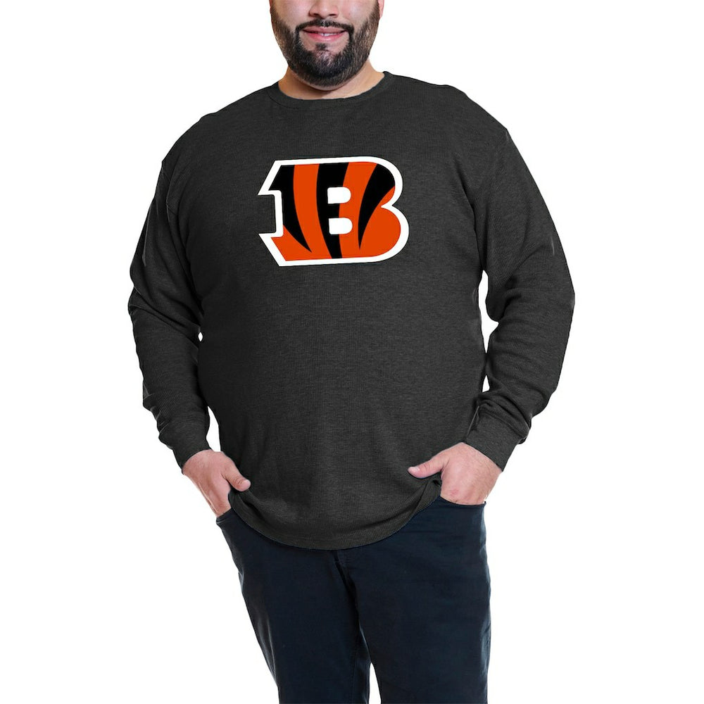 Fanatics Joe Burrow Cincinnati Bengals Big & Tall Thermal Waffle Long Sleeve T-Shirt Black