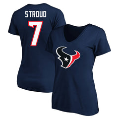 C.J. Stroud Houston Texans Women's Plus Size Fair Catch Name & Number Scoop Neck T-Shirt Navy
