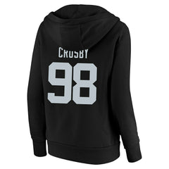 Fanatics Maxx Crosby Las Vegas Raiders Women's Plus Size Player Name & Number V-Neck Pullover Hoodie Black