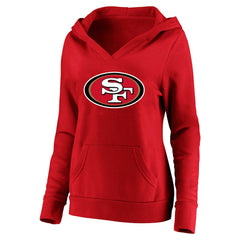 Fanatics Christian McCaffrey San Francisco 49ers Women's Plus Size Player Name & Number V-Neck Pullover Hoodie Scarlet