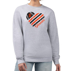San Francisco Giants G-III 4Her by Carl Banks Women's Heart Logo Fleece Pullover Sweatshirt - Heather Gray - MLB Online