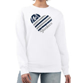New York Yankees G-III 4Her by Carl Banks Women's Heart Logo Fleece Pullover Sweatshirt - White - MLB Lifestyle