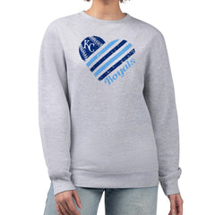 Kansas City Royals G-III 4Her by Carl Banks Women's Heart Logo Fleece Pullover Sweatshirt - Heather Gray - MLB Online