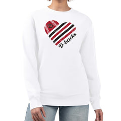 Arizona Diamondbacks G-III 4Her by Carl Banks Women's Heart Logo Fleece Pullover Sweatshirt - White - MLB on Sale