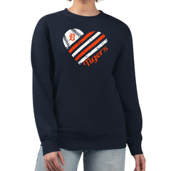 Detroit Tigers G-III 4Her by Carl Banks Women's Heart Logo Fleece Pullover Sweatshirt - Navy - MLB Sale