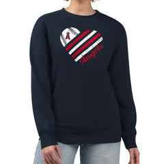Los Angeles Angels G-III 4Her by Carl Banks Women's Heart Logo Fleece Pullover Sweatshirt - Navy - MLB Discount