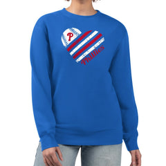 Philadelphia Phillies G-III 4Her by Carl Banks Women's Heart Logo Fleece Pullover Sweatshirt - Royal - MLB on Sale