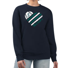 Seattle Mariners G-III 4Her by Carl Banks Women's Heart Logo Fleece Pullover Sweatshirt - Navy - MLB Discount