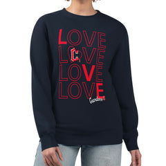 Cleveland Guardians G-III 4Her by Carl Banks Women's Love Team Logo Fleece Pullover Sweatshirt - Navy - MLB on Sale