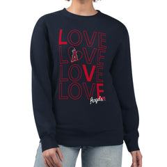 Los Angeles Angels G-III 4Her by Carl Banks Women's Love Team Logo Fleece Pullover Sweatshirt - Navy - MLB on Sale