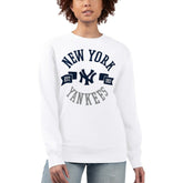 New York Yankees G-III 4Her by Carl Banks Women's Team Logo Fleece Pullover Sweatshirt - White - MLB Sale