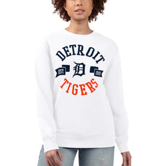 Detroit Tigers G-III 4Her by Carl Banks Women's Team Logo Fleece Pullover Sweatshirt - White - MLB Sale