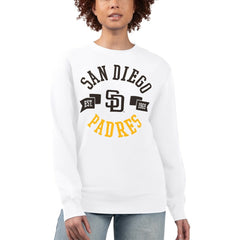 San Diego Padres G-III 4Her by Carl Banks Women's Team Logo Fleece Pullover Sweatshirt - White - MLB Lifestyle