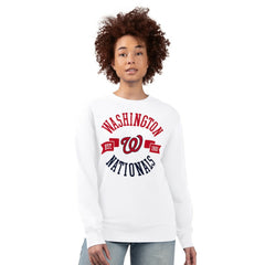 Washington Nationals G-III 4Her by Carl Banks Women's Team Logo Fleece Pullover Sweatshirt - White - MLB Discount