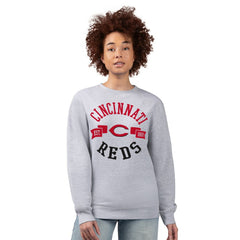 Cincinnati Reds G-III 4Her by Carl Banks Women's Team Logo Fleece Pullover Sweatshirt - Heather Gray - MLB Online