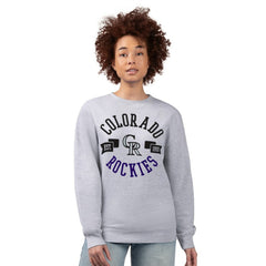 Colorado Rockies G-III 4Her by Carl Banks Women's Team Logo Fleece Pullover Sweatshirt - Heather Gray - MLB Sale