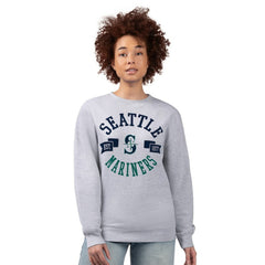 Seattle Mariners G-III 4Her by Carl Banks Women's Team Logo Fleece Pullover Sweatshirt - Heather Gray - MLB Lifestyle