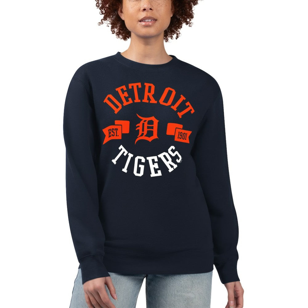 Detroit Tigers G-III 4Her by Carl Banks Women's Team Logo Fleece Pullover Sweatshirt - Navy - MLB Online