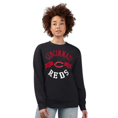 Cincinnati Reds G-III 4Her by Carl Banks Women's Team Logo Fleece Pullover Sweatshirt - Black - MLB Lifestyle