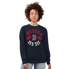 Boston Red Sox G-III 4Her by Carl Banks Women's Team Logo Fleece Pullover Sweatshirt - Navy - MLB Lifestyle