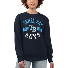 Tampa Bay Rays G-III 4Her by Carl Banks Women's Team Logo Fleece Pullover Sweatshirt - Navy - MLB Discount