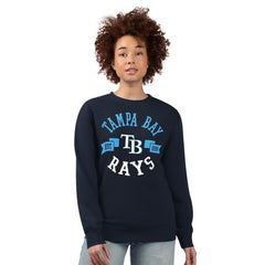 Tampa Bay Rays G-III 4Her by Carl Banks Women's Team Logo Fleece Pullover Sweatshirt - Navy - MLB Discount