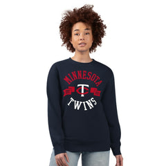 Minnesota Twins G-III 4Her by Carl Banks Women's Team Logo Fleece Pullover Sweatshirt - Navy - MLB Lifestyle