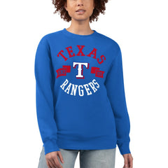 Texas Rangers G-III 4Her by Carl Banks Women's Team Logo Fleece Pullover Sweatshirt - Royal - MLB on Sale