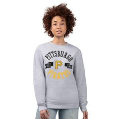 Pittsburgh Pirates G-III 4Her by Carl Banks Women's Team Logo Fleece Pullover Sweatshirt - Heather Gray - MLB Sale