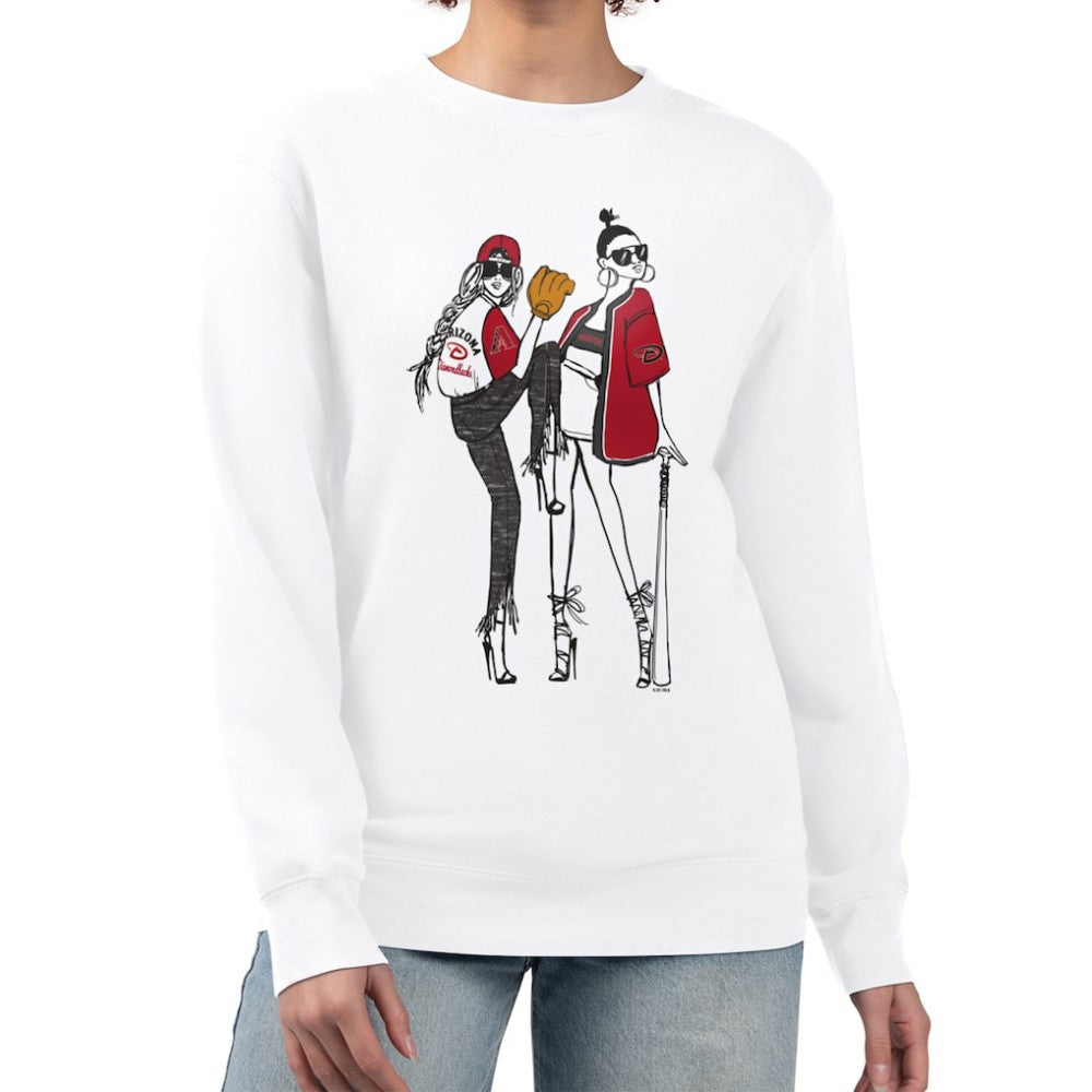 Arizona Diamondbacks G-III 4Her by Carl Banks Women's Baseball Girls Fleece Pullover Sweatshirt - White - MLB on Sale