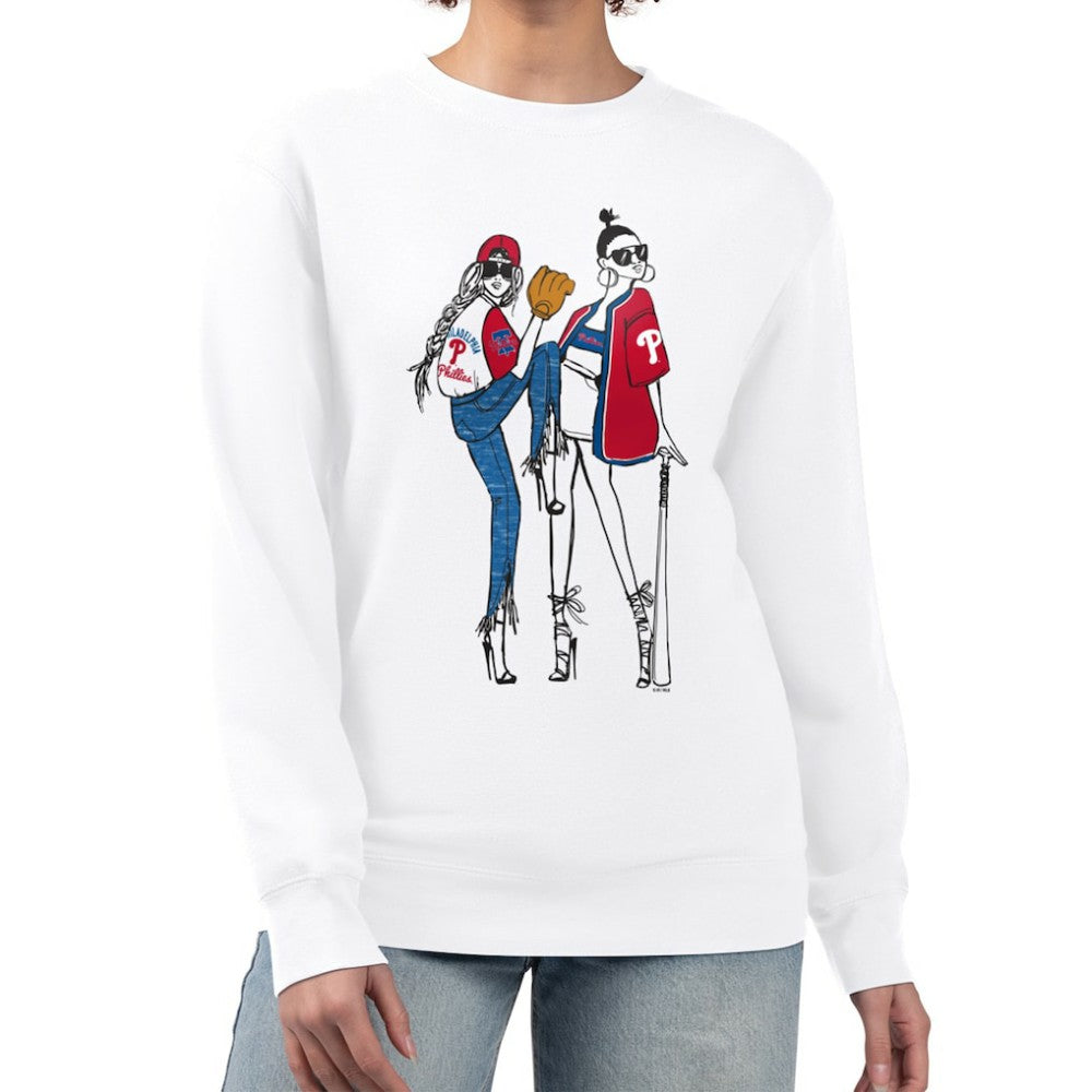 Philadelphia Phillies G-III 4Her by Carl Banks Women's Baseball Girls Fleece Pullover Sweatshirt - White - MLB Discount