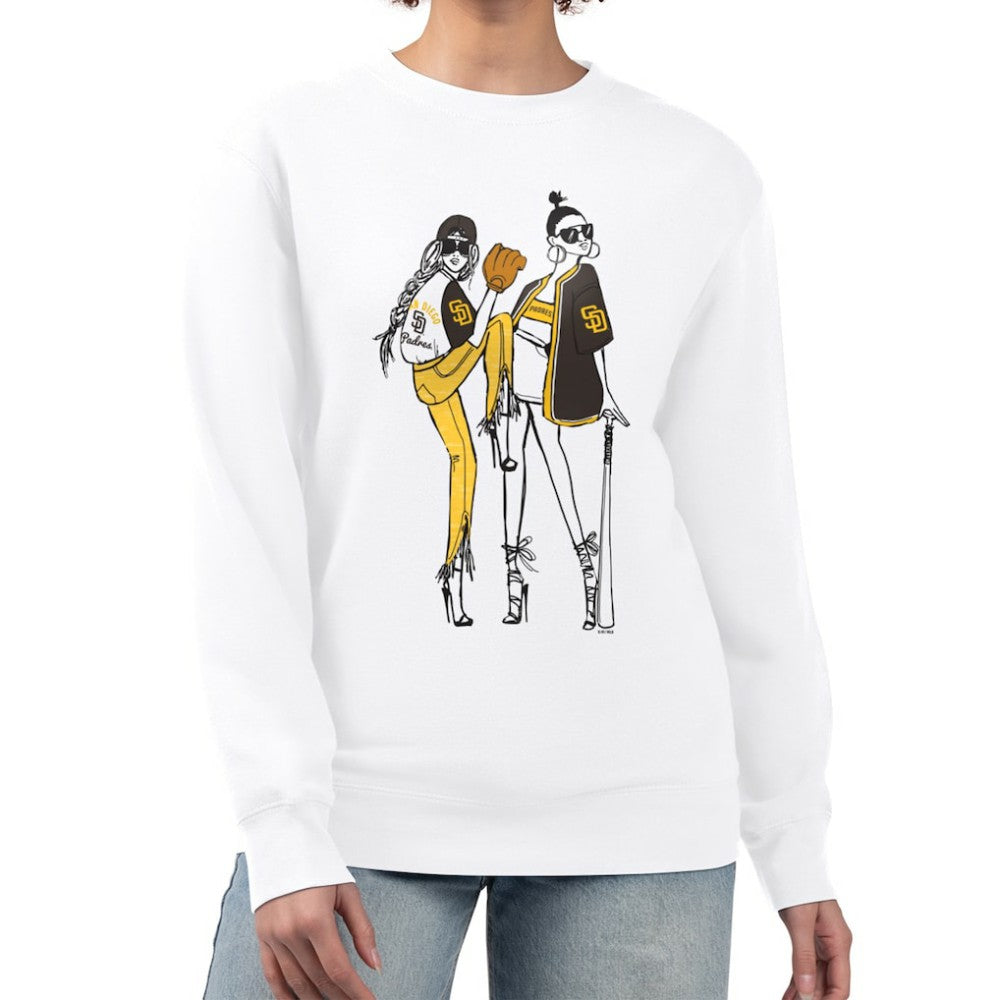 San Diego Padres G-III 4Her by Carl Banks Women's Baseball Girls Fleece Pullover Sweatshirt - White - MLB on Sale