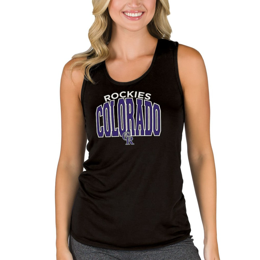 Colorado Rockies Concepts Sport Women's Marathon Racerback Tank Top - Black - MLB Sale