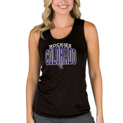 Colorado Rockies Concepts Sport Women's Marathon Racerback Tank Top - Black - MLB Sale