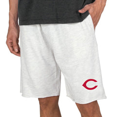Cincinnati Reds Concepts Sport Mainstream Terry Tri-Blend Shorts - Oatmeal - MLB Lifestyle