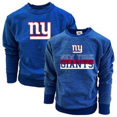 New York Giants Wes & Willy Youth Reversible Fleece Pullover Sweatshirt Royal