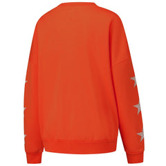 Cleveland Browns Gameday Couture Women's Rhinestone Star Sleeve Settle the Score Oversized Pullover Sweatshirt Orange