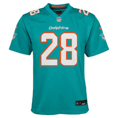 Nike De’Von Achane Miami Dolphins Youth Game Jersey Aqua