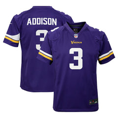 Nike Jordan Addison Minnesota Vikings Youth Game Jersey Purple