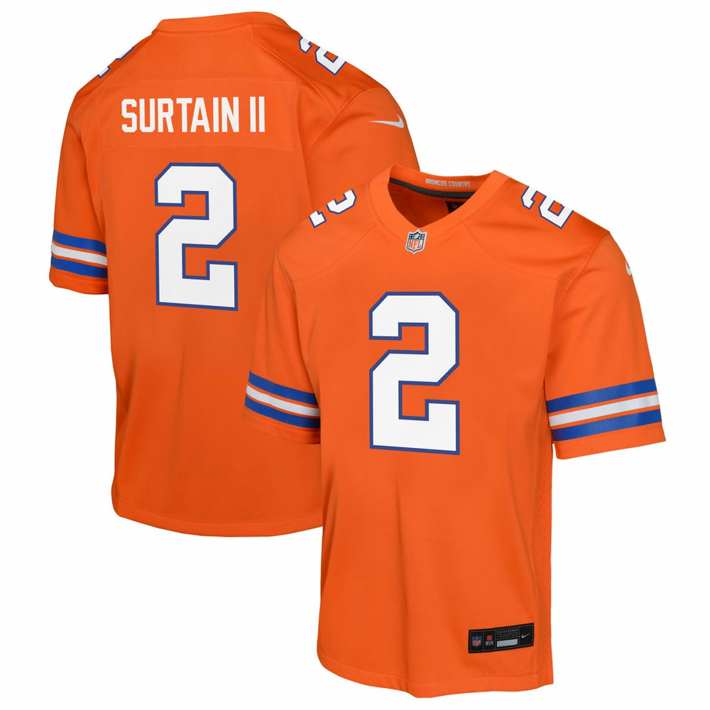 Nike Patrick Surtain II Denver Broncos Youth Game Jersey Orange