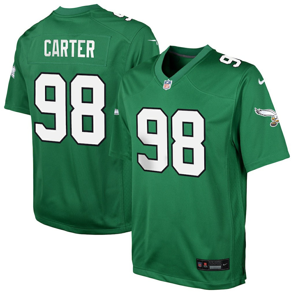 Nike Jalen Carter Philadelphia Eagles Youth Game Jersey Kelly Green