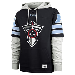 47 brand Tennessee Titans '47 Double Header Blitz Cornerback Pullover Hoodie Navy