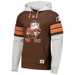 47 brand Cleveland Browns '47 Throwback Double Header Blitz Cornerback Hoodie Brown