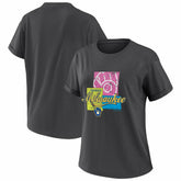 Milwaukee Brewers WEAR by Erin Andrews Women's Domestic Box Color Boyfriend T-Shirt - Charcoal - MLB Discount