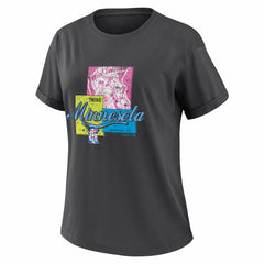 Minnesota Twins WEAR by Erin Andrews Women's Domestic Box Color Boyfriend T-Shirt - Charcoal - MLB Sale