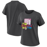 Cleveland Guardians WEAR by Erin Andrews Women's Domestic Box Color Boyfriend T-Shirt - Charcoal - MLB Lifestyle
